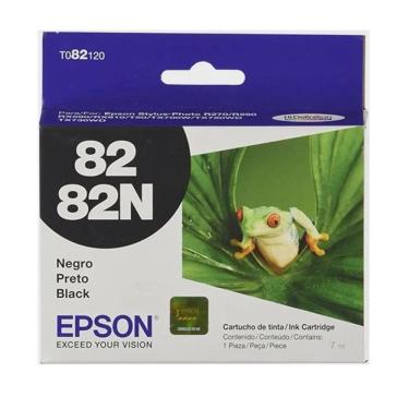 Imagem de Cartucho De Tinta Epson To82 Preto T082120 Br R270 R290 Rx590 Rx390 T50 Tx720