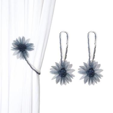 Imagem de Cortina Tieback SUQ I OME feita à mão Crystal Pearl Magnetic x2