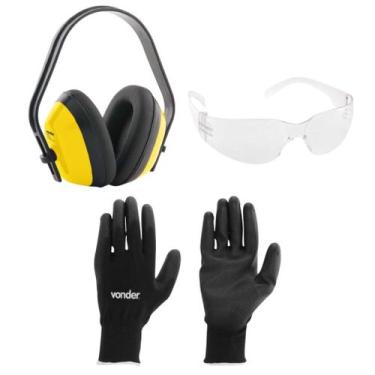 Imagem de Kit EPI Eletricista  Abafador Concha, Óculos de Segurança Maltês, Luva