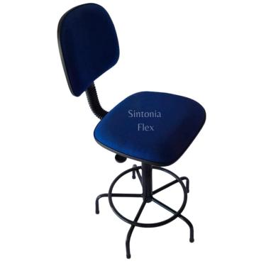 Imagem de Cadeira Secretaria Caixa Alta Base Ferro Sem Rodízio Tecido