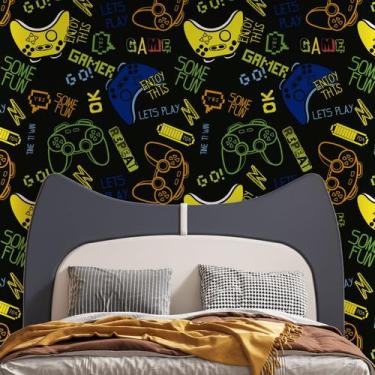 Imagem de Papel de Parede Vinílico Autoadesivo Lavável Jogos Videogame Gamer Con