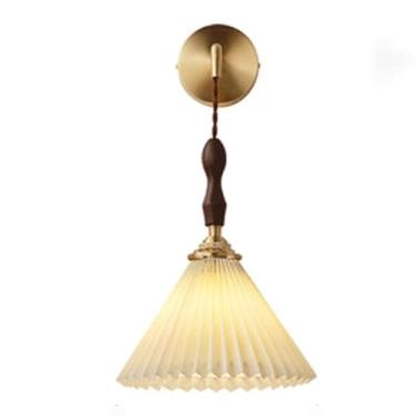 Imagem de Luminária de parede estilo nórdico, estilo nogueira, estilo minimalista, para quarto, cabeceira, vintage, E12/E14, para sala de estar, bar, cozinha, corredor, sala de jantar, estudo (23 * 27