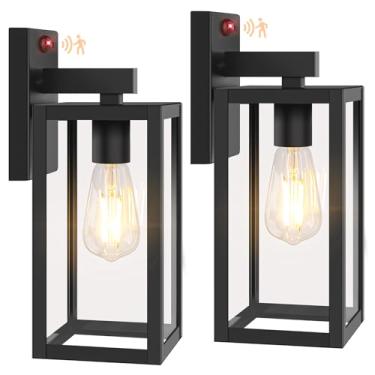Imagem de BesLowe Luminárias De Parede Externas Com Sensor De Movimento De 13" Atualizadas, Pacote Com 2 Luzes De Varanda Do Anoitecer Ao Amanhecer, Arandelas De Parede Externas, 3 Modos De Iluminação, Luminá