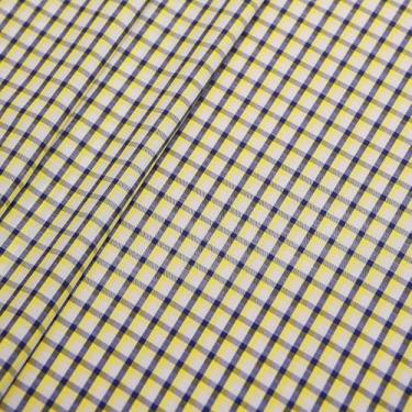 Imagem de The Yard, tecido clássico xadrez de algodão tingido e acetato de seda, adequado para vestidos da moda, camisas, saias, acolchoado e artesanato (3 jardas, grade amarela azul profunda)