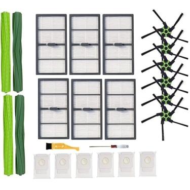 Imagem de Pacote com 20 peças de reposição para aspirador de pó iRobot Roomba S Series s9 (9150) s9+ s9 Plus (9550), (2 conjuntos de escovas de borracha, 6 filtros, 6 escovas laterais, 6 sacos de eliminação