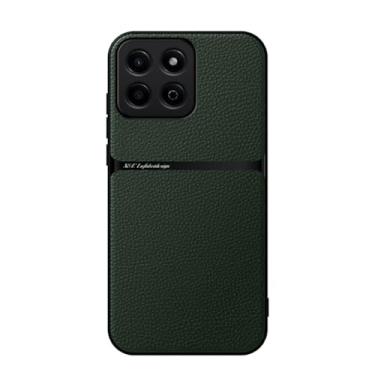 Imagem de Kepuch Capa para Honor 200 Smart/Honor X7c/Honor 60 Plus - Litchi Grano Case Placa de Metal Embutida - Verde