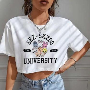 Imagem de Blusa Cropped Feminino OVERSIZED Stray Kids Skz Skzoo University Perso