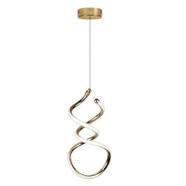 Imagem de Pendente LED Espiral Bivolt 18W 4.000K Dourado