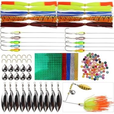 Imagem de Dovesun Kit de fabricação de iscas giratórias para pesca Spinnerbaits presente para robalo iscas de truta B-107 peças-Spinnerbaits kit de fabricação de iscas