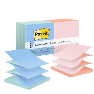 Imagem de Post-it Notas pop-up, 7,6 x 7,6 cm, 12 blocos, notas adesivas favoritas número 1 da América, cores pastel sortidas, remoção limpa, reciclável (R330-U-ALT)