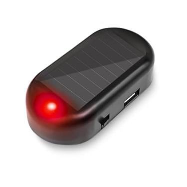 Imagem de Alarme simulado de energia solar para carro, luz de segurança intermitente de LED antirroubo, luzes de segurança interior de aviso automotivo com porta de carregador USB, acessórios de carro para a