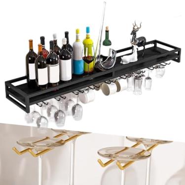Imagem de Suporte De Copo De Vinho De Parede 5/7/9 Linhas De Suporte De Copo De Vinho Para Bar De Cozinha, Economia De Espaço 24" 32" 40" Prateleiras De Parede De Prateleiras De Taça, White, 32"(80cm)