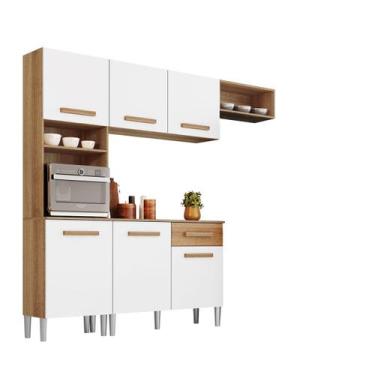 Imagem de Cozinha Compacta Completa Com Balcão Atacama Off White Emily Aramóveis