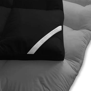 Imagem de Pillow Top Protetor De Colchão Dupla Face 400 Fios Extra Macio Solteiro Casal Queen King(Cinza/Preto,King)