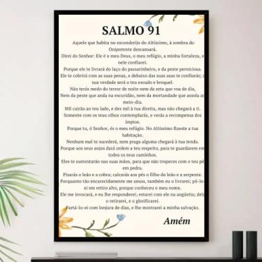 Imagem de Genérico, Quadro Salmo 91 Oração Completo Fé Religioso A3 35x45cm