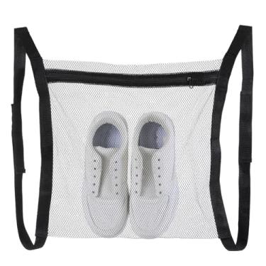 Imagem de Bolsa para máquina de lavar sapatos, bolsa de roupa suja de malha, sacos secos com alça e zíper para sapatos de roupas (preto)
