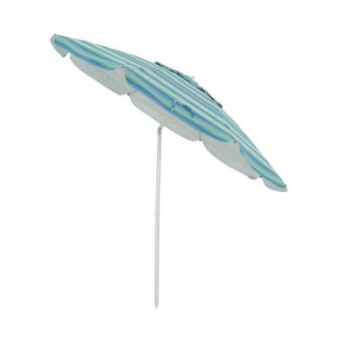 Imagem de Guarda-Sol Articulado 2,40m em Poliéster e Alumínio Listrado Cores Sor