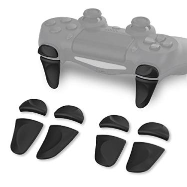 Imagem de playvital 2 Pares De Botões Ombro, Extensores Gatilho Para Controle Ps4 Todos Os Modelos, Ajustadores Melhoria Jogo, Para-Choque, Slim Pro - Preto