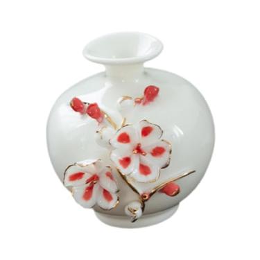 Imagem de Generic Vaso de cerâmica para flores, arranjo floral, versátil, tradicional, minimalista, estético, vaso de plantas para decoração de centros de mesa, Vermelho