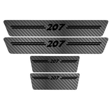 Imagem de Kit Soleira Protetora Porta Premium Black Carbono - 207 - Jhow Adesivo