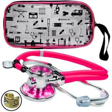 Imagem de Estetoscópio Rappaport Duplo Adulto Pediátrico P.A. Med, Rosa