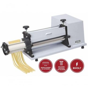 Imagem de Laminador De Massas Cilindro Elétrico Cortador Talharim Aço Carbono Bivolt Lev30 - Arke
