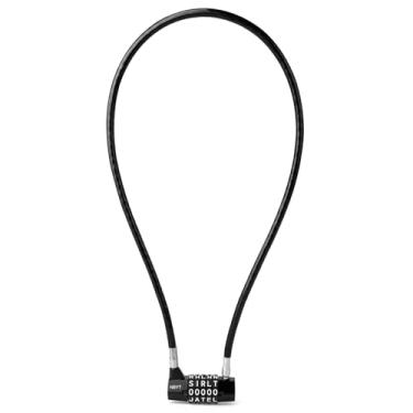 Imagem de NBYT Fechadura de combinação reinicializável de 5 palavras, cadeado de segurança doméstica com cabo antirroubo de 8 mm para portões de jardim, portas de vidro, piscina, geladeira, bicicletas, portões