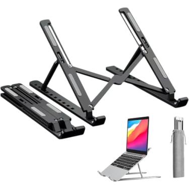 Imagem de Suporte de Mesa Portátil para Notebook/Laptop de 10" a 17,3", 10 Níveis de Regulagem, Dobrável, Inclui Bolsa de Transporte, Preto