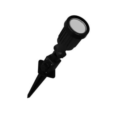 Imagem de Espeto De Jardim Pvc Preto Lâmpada 6W Luz Branca Led Gu10 - Olivo