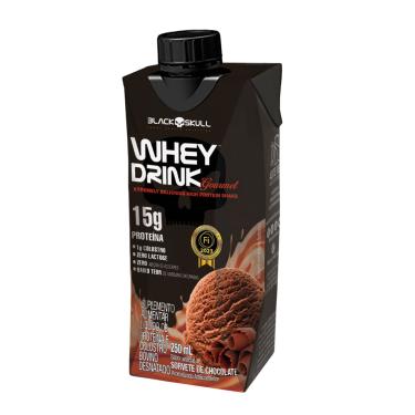 Imagem de Whey Drink Gourmet - Pronto Para Beber - 1 Unid  - Black Skull Whey Drink Gourmet 250ml - Chocolate - 1 Unid