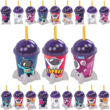 Imagem de 10 Copos 280ml Foguete Nave Astronauta p/ Festa Infantil - Plasútil