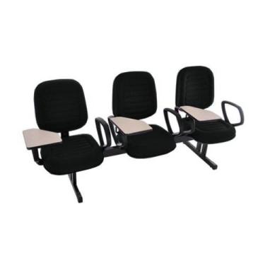 Imagem de Cadeira Em Longarina Com Prancheta Linha Blenda Preto - DESIGN OFFICE 