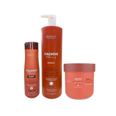Imagem de Kit Arvensis Cachos Naturais - Shampoo 1L + Máscara 2x1 500g + Co-Wash