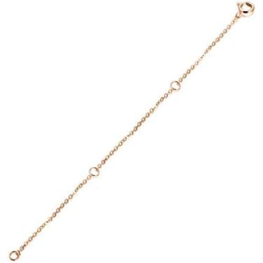 Imagem de UXQ Extensor de colar de corrente de ouro rosa 14K, extensor de corrente de ouro sólido ajustável delicado durável de 7,6 cm para colar de ouro, pulseira e tornozeleira