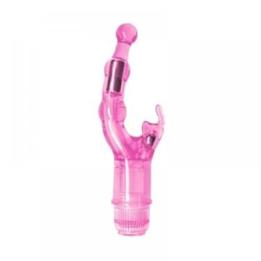 Imagem de Vibrador Rabbit Estimulador Em Jelly Em Formato De Coelho Brinquedo Íntimo Feminino Multivelocidade [ROSA] PG059