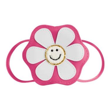 Imagem de Easozoom Bolsa tiracolo pequena com flor de margarida para meninas adolescentes de 2, 3, 4, 5, 6, 7, 8 anos, presente de bebê, Rosa vermelha e branca