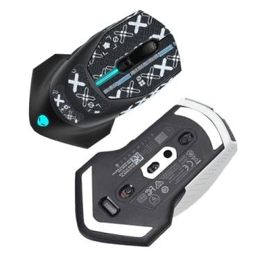 Imagem de NOUKAJU Fita adesiva para mouse com cobertura total para Alienware AW610M, bordas curvas arredondadas, patins, kit de atualização de mouse profissional pré-cortado autoadesivo resistente ao suor