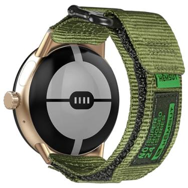 Imagem de SMITHA Compatível com relógio Google Pixel/Pixel 2/Pixel 3, pulseira de relógio de argola e laço, pulseira militar para relógio inteligente Google
