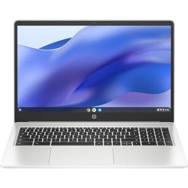 Imagem de HP Chromebook premium de 15,6 HD, processador Intel Celeron N 3,7 GHz, velocidade turbo de 8 GB, SSD de 64 GB, WiFi ultrarrápido de até 1700 Mbps, Chrome OS, Arctic Sliver