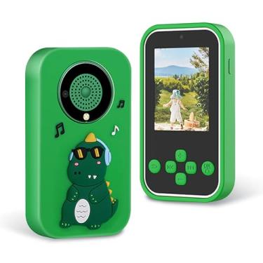 Imagem de VBESTLIFE Câmera Infantil para Meninos de 3 a 12 Anos de Idade, Garotos Infantis de Vídeo Digital de Vídeo Com Capa Macia de Desenho Animado, Câmera de Selfie de 1080p HD Kids para Criança (Verde)