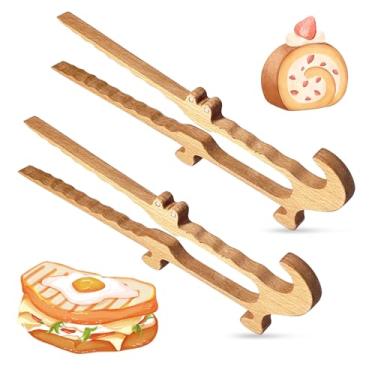 Imagem de Pinças de madeira de crocodilo para torradeira, 28 cm para torradeira, cozinhar e churrasco, utensílios de cozinha multiuso para armazenamento fácil, extrator de forno e ideia de presente divertida