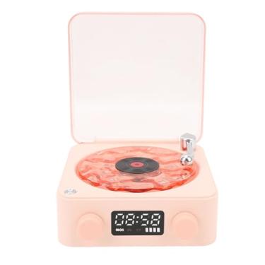 Imagem de Dpofirs Record Player de Vinil, 2025 Novos Registros Vintage Portáteis 4 Modos Bluetooth Ondas -falantes, Pequeno Toca -discos para o Quarto de Escritório 360 ° Som Surround (Rosa)