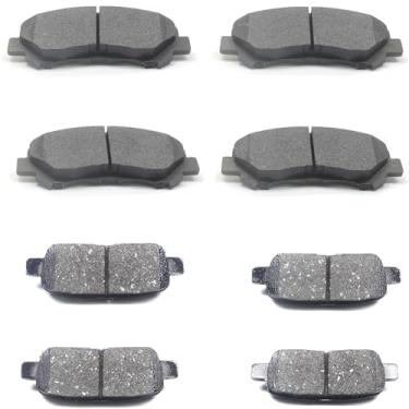 Imagem de GuuYebe Kit de 8 pastilhas de freio dianteiras e traseiras, para Nissan 2009-2019 Maxima e 2009-2012 Sentra e Juke 2014-2017, substitua para 1374 D1374 905 D905