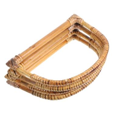 Imagem de Gadpiparty Alças de mão que fazem 4 peças de alças de vime de madeira natural para bolsa DIY aleatória