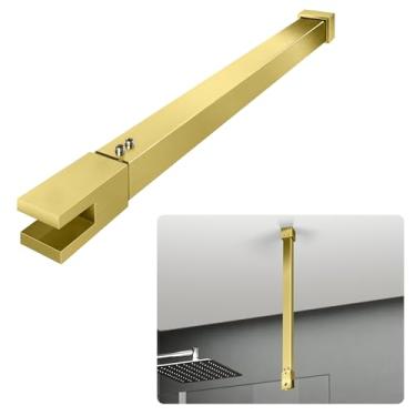 Imagem de Barra de suporte para porta de chuveiro XL5-BG, haste de vidro para teto de aço inoxidável 462 mm-805 mm, para painel de vidro de chuveiro sem moldura de 8 mm a 10 mm, ouro escovado