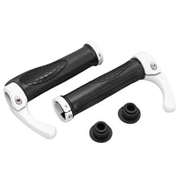 Imagem de Bicicleta Guiador Grips Ergonômico Anti Skid Handle Bar Grips Ciclismo Handle End Lock (Branco)