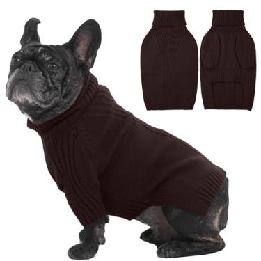 Imagem de IECOii Suéter de cachorro grande, suéter de cachorro para cães grandes meninos, moletom de outono para cachorrinho de Ação de Graças, suéter grosso de gola rolê, roupas de tricô de inverno para Corgi,