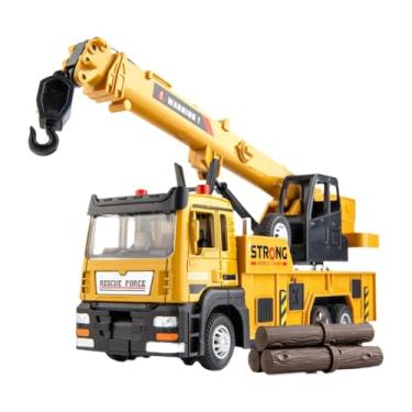 Imagem de Luwecf Caminhão guindaste brinquedo fricção movido a construção caminhões brinquedos de construção para crianças jardim de infância crianças meninos presente