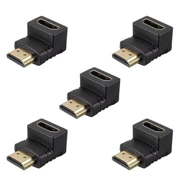 Imagem de Adaptador Hdmi 90 Graus Em L Kit Com 5 Macho X Fêmea Para Tv Parede Monitor Notebooks Plug Hdmi Emenda Conector Hdtv Audio Video Compativel Com Hdmi Ultra 4K PREMIUM