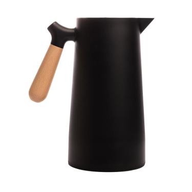 Imagem de Garrafa Térmica Wolff Nórdica 1L Cabo de Madeira Termômetro Preta